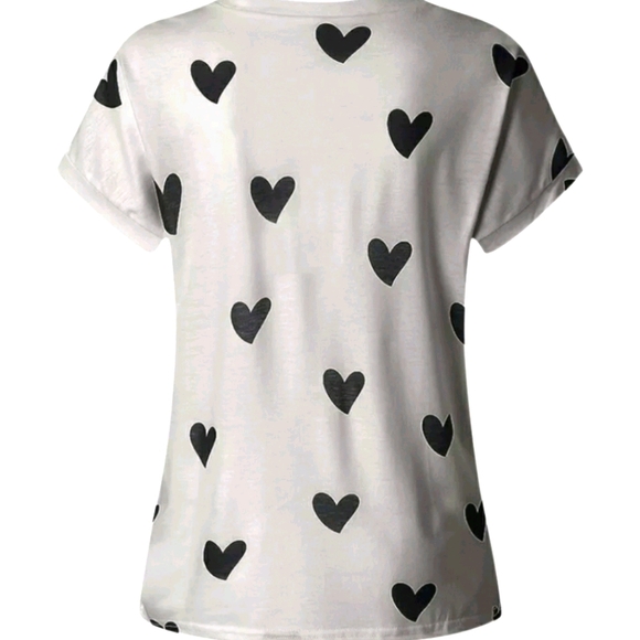 HEART V NECK SHORT SLEEVE TEE - Picture 3 of 4